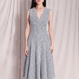 V-NECK TWILL DRESS