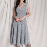 V-NECK TWILL DRESS