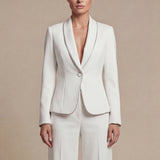 White/Black Single-Button Blazer