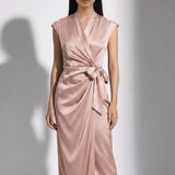 Sense by Mei Violet Satin Wrap Dress
