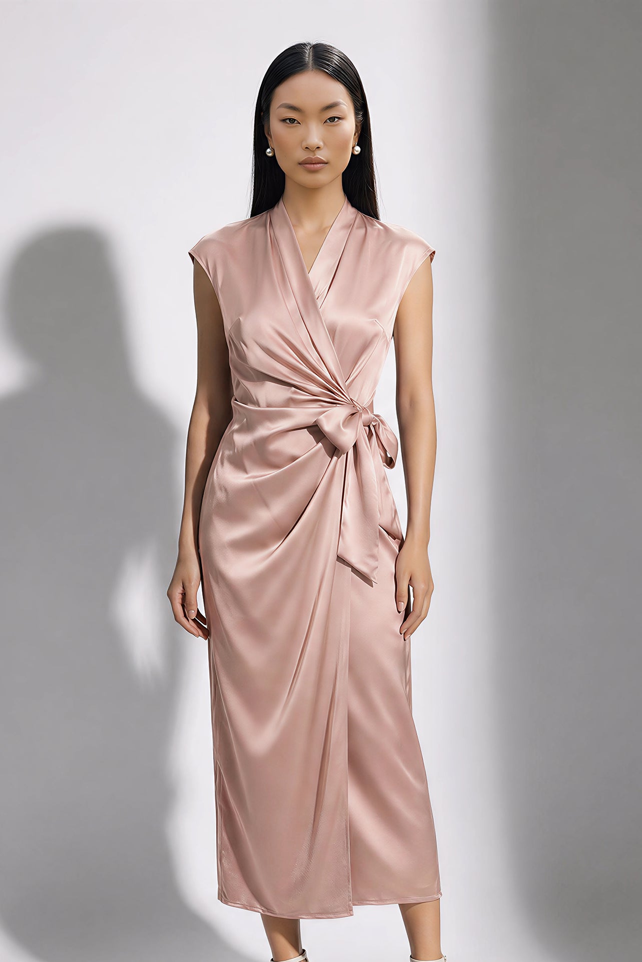 Sense by Mei Violet Satin Wrap Dress