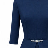 Midi Dress with Detachable Waist Panel