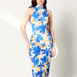 Sensebymei Modern Printed Cheongsam Dress