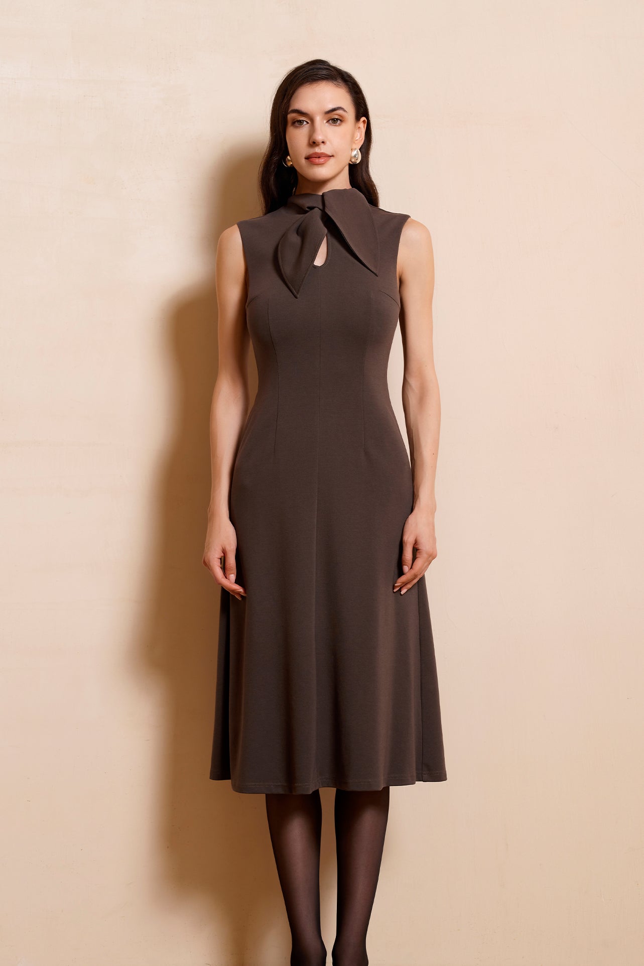 BOW DRESS IN GREY