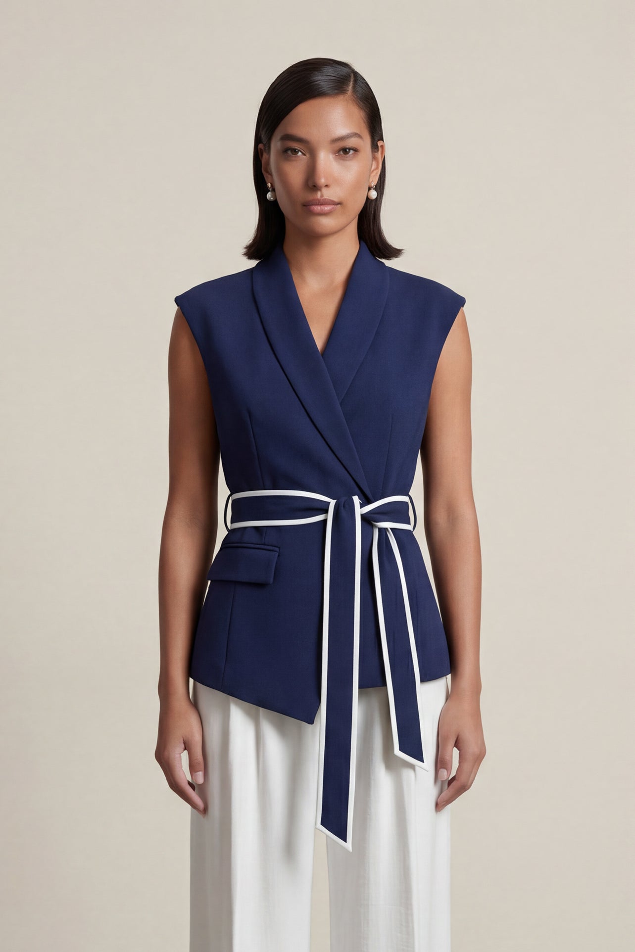 Asymmetric Wool Vest