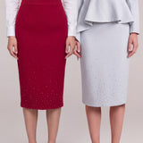SENSE BY MEI Elegant Tailored Midi Skirt