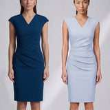 NAVY BLUE GATHERED WAIST DRESS