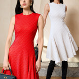 PETAL JACQUARD KNIT DRESS