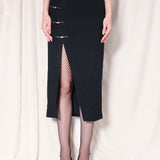 BLACK HIGH-WAISTED SKIRT