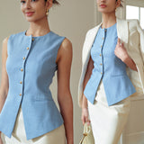 ROSE GOLD BUTTON  SLIM VEST