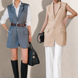SENSEBYMEI Everyday Workwear Vest — Cool Grey / Light Khaki