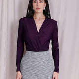 V-NECK WRAP-FRONT BODYSUIT