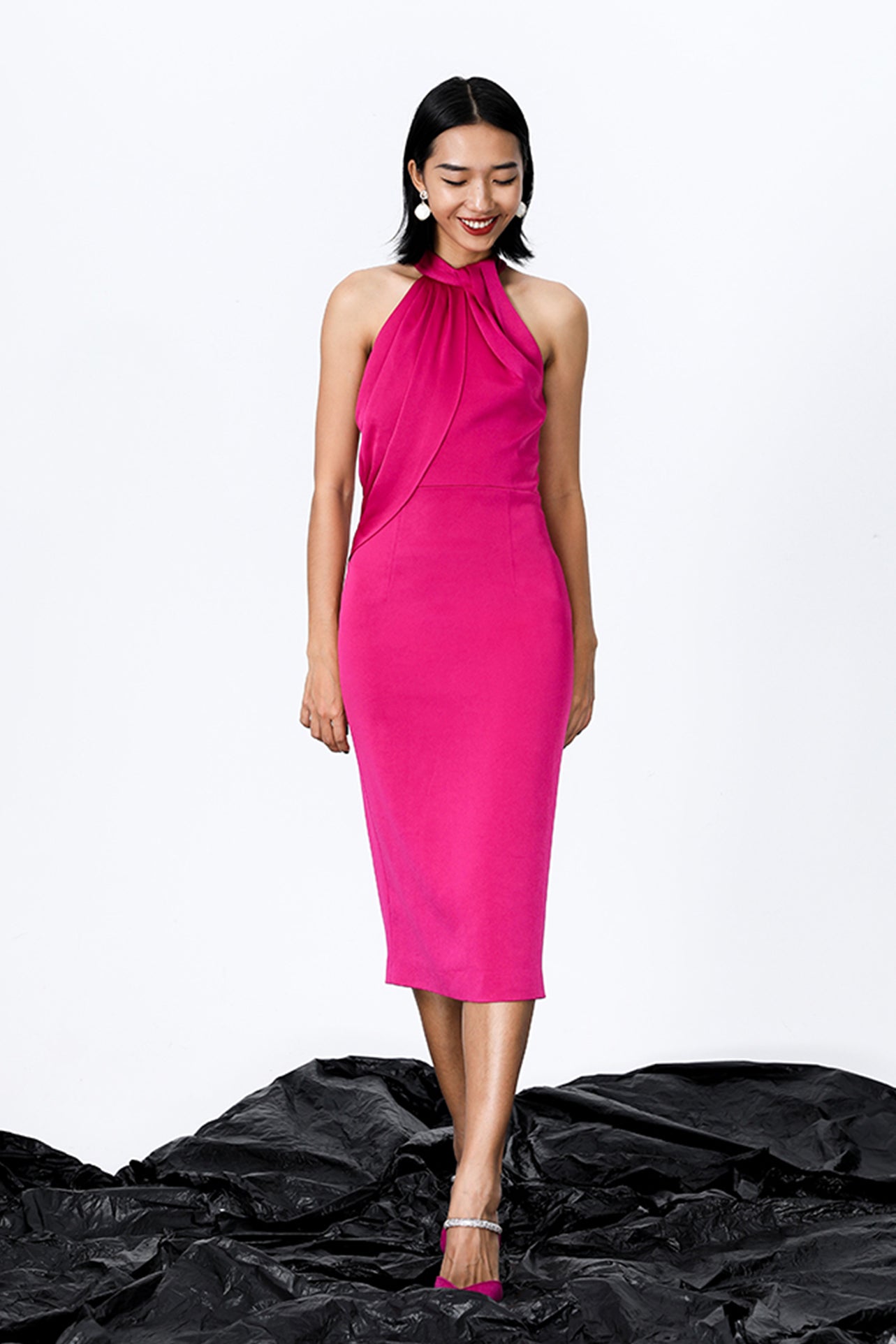 MESH DRAPE DRESS