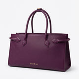 Cowhide Lychee-pattern Tote Bag