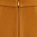 Mock-Wrap Wool Midi Skirt