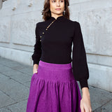 Sensebymei Red Modern Chinese Knit Top