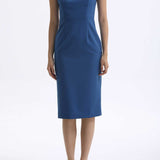 CLASSIC BOAT NECK DRESS IN DARK BLUE