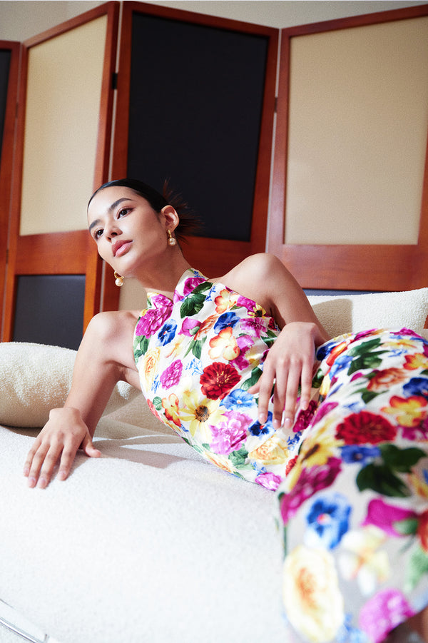 WATERCOLOR SILK BURN-OUT CHEONGSAM