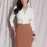 COLOR-BLOCK PANELED DRESS