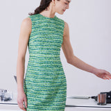 GREEN TWEED DRESS