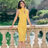 KEEN-LENGTH EMBROIDERY CHEONGSAM IN YELLOW