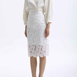 WHITE LACE SKIRT