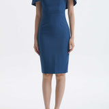 ROUND-NECKLINE DRESS IN DEEP BLUE