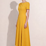 SENSEBYMEI Elevated Workwear Dress — Ginger Yellow