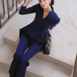 Sensebymei Wide-Waistband Cuffed Trousers