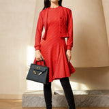 PETAL JACQUARD KNIT DRESS