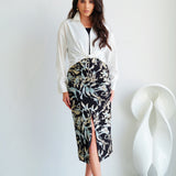 EMBROIDERED FRONT-SLIT SKIRT