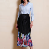 PLEATED SKIRT PRINT SKIRT