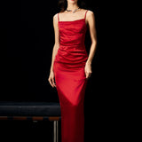 ACETATE BLEND EVENING GOWN