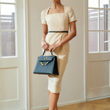 JACQUARD SQUARE NECK  DRESS