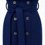 Longline Wool Vest with Detachable Cape
