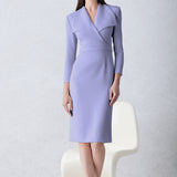 V-NECKLINE DRESS IN LIGHT PURPLE