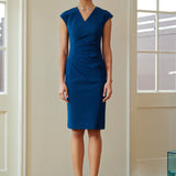 NAVY BLUE GATHERED WAIST DRESS