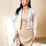 PETAL JACQUARD KNITTED CARDIGAN