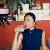 NAVY KNIT CONTEMPORY MOCK-NECK DRESS