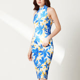 Sensebymei Modern Printed Cheongsam Dress
