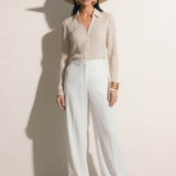 Pleated Linen Blend Shirt