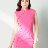 Sensebymei Barbie Pink Modern Cheongsam Dress