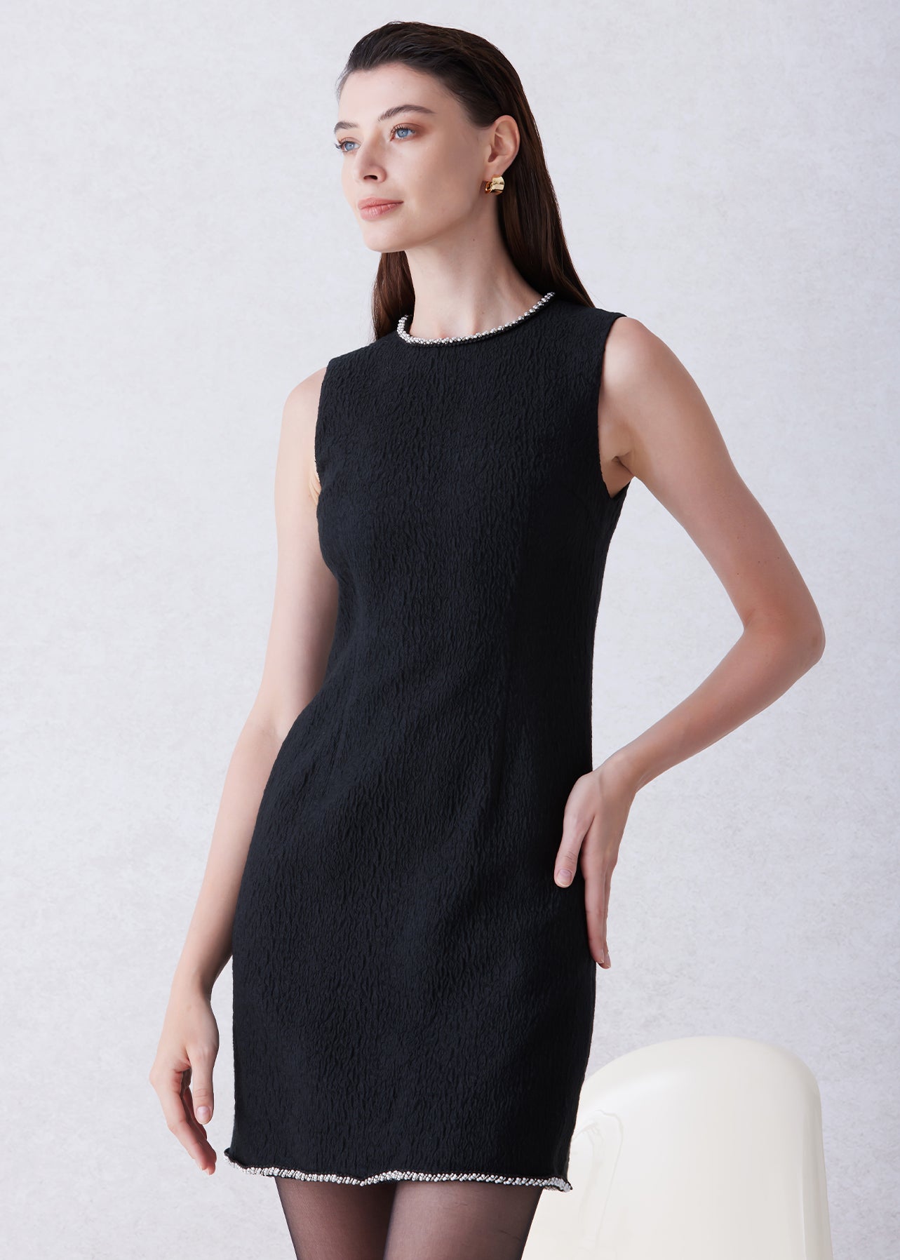 WOOL BLEND JACQUARD DRESS