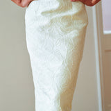 WHITE ROSE JACQUARD  SKIRT