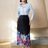 PLEATED SKIRT PRINT SKIRT