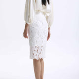 WHITE LACE SKIRT