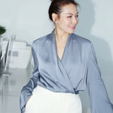 SILK BLOUSE IN GREY