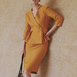 SENSEBYMEI Professional Power Dress — Ginger Yellow / Royal Blue