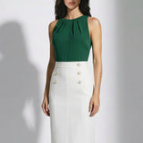 Dark Green Tailored Wide-Leg Jumpsuit Set