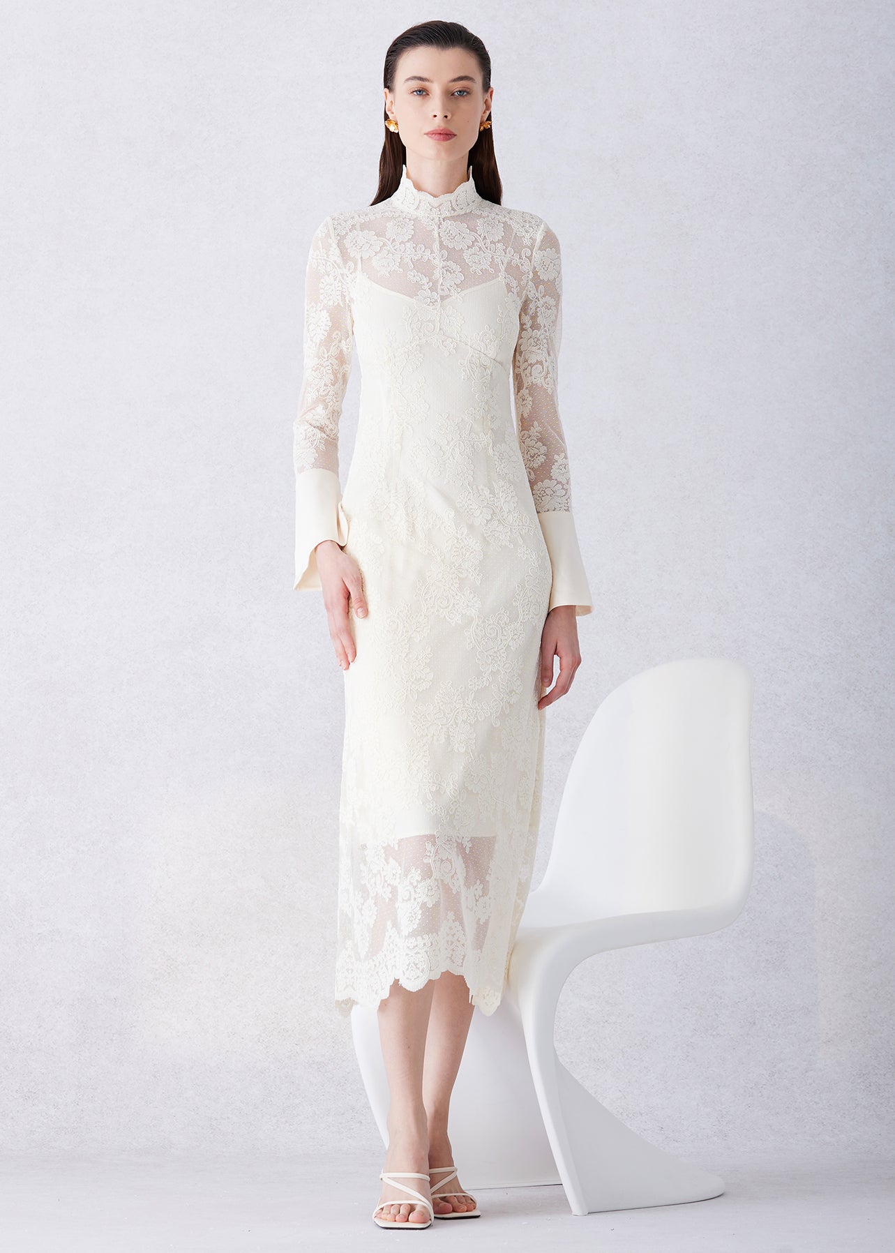 EMBROIDERED LACE DRESS